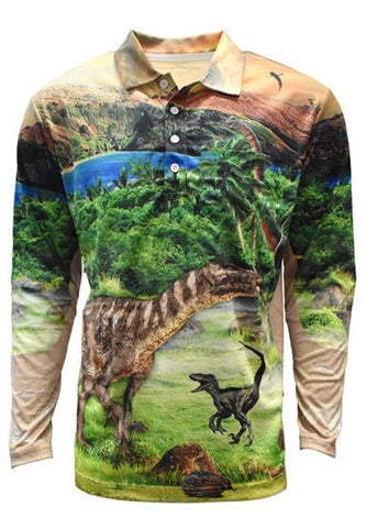 Adult Long Sleeve Shirt - Dinosaurs - Design Works Apparel - Create Your Vibe Outdoors sun protection