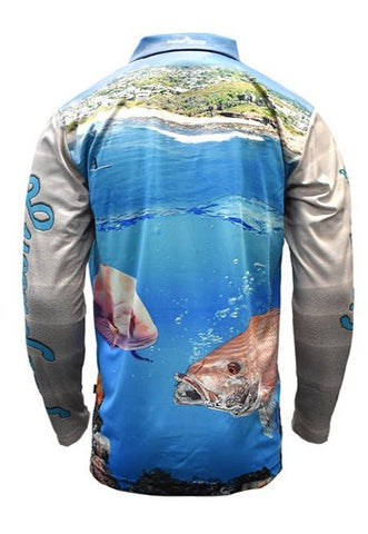 Adult Long Sleeve Shirt - Fishing Sunshine Coast - Design Works Apparel - Create Your Vibe Outdoors sun protection