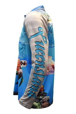 Adult Long Sleeve Shirt - Fishing Sunshine Coast - Design Works Apparel - Create Your Vibe Outdoors sun protection