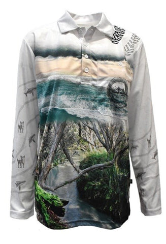 Adult Long Sleeve Shirt - Fraser Island - Design Works Apparel - Create Your Vibe Outdoors sun protection