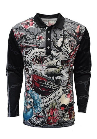 Adult Long Sleeve UPF50+ Fishing Shirt - Tattoo - Design Works Apparel - Create Your Vibe Outdoors sun protection