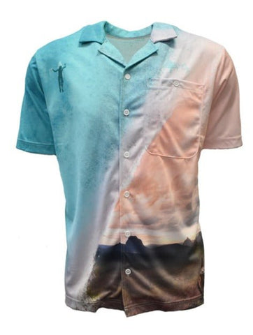 Adult Short Sleeve Button Up Sun Safe Hawaiian Shirt - Sunny Coast - Design Works Apparel - Create Your Vibe Outdoors sun protection