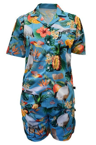 Adult Short Sleeve Sun Safe Shirt - Bin Chicken Aqua Blue - Design Works Apparel - Create Your Vibe Outdoors sun protection
