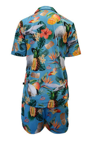 Adult Short Sleeve Sun Safe Shirt - Bin Chicken Aqua Blue - Design Works Apparel - Create Your Vibe Outdoors sun protection