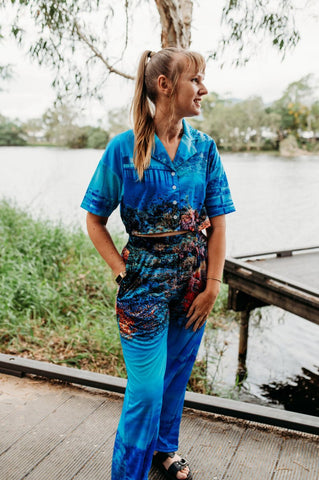 Adult Sun Safe Crop Top - I Love Townsville - Design Works Apparel - Create Your Vibe Outdoors sun protection