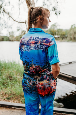 Adult Sun Safe Crop Top - I Love Townsville - Design Works Apparel - Create Your Vibe Outdoors sun protection