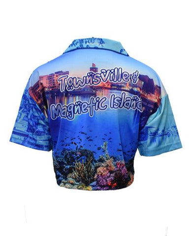 Adult Sun Safe Crop Top Shirt - I Love Townsville - Design Works Apparel - Create Your Vibe Outdoors sun protection