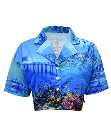 Adult Sun Safe Crop Top Shirt - I Love Townsville - Design Works Apparel - Create Your Vibe Outdoors sun protection