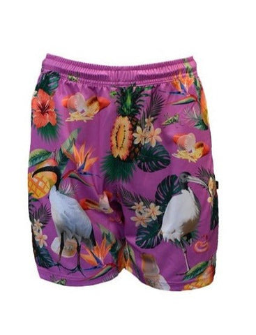 Adult Sun Safe Hawaiian Shorts - Bin Chicken Pink - Design Works Apparel - Create Your Vibe Outdoors sun protection