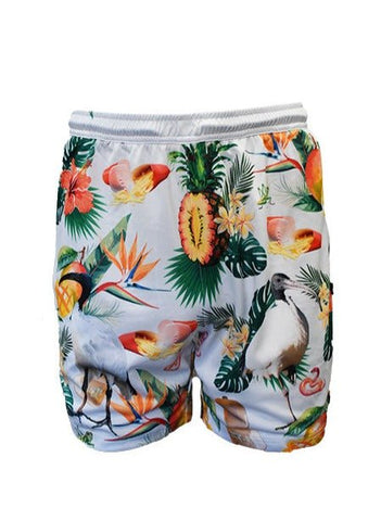 Adult Sun Safe Hawaiian Shorts - Bin Chicken White - Design Works Apparel - Create Your Vibe Outdoors sun protection