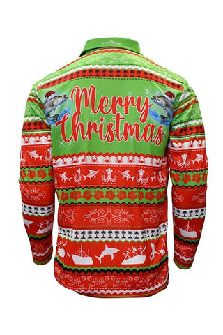 Adult Sun Safe Long Sleeve - Ugly Christmas Catch - Design Works Apparel sun protection