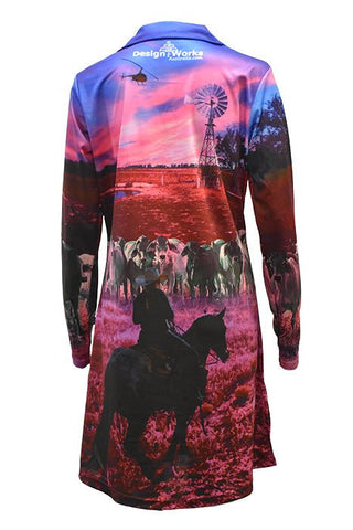 Outdoor Ladies UPF50 Sun Dress - Cowgirl - Design Works Apparel - Create Your Vibe Outdoors sun protection