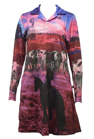 Outdoor Ladies UPF50 Sun Dress - Cowgirl - Design Works Apparel - Create Your Vibe Outdoors sun protection