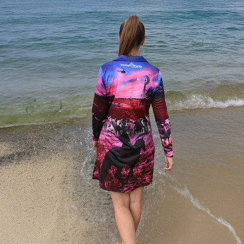 Outdoor Ladies UPF50 Sun Dress - Cowgirl - Design Works Apparel - Create Your Vibe Outdoors sun protection