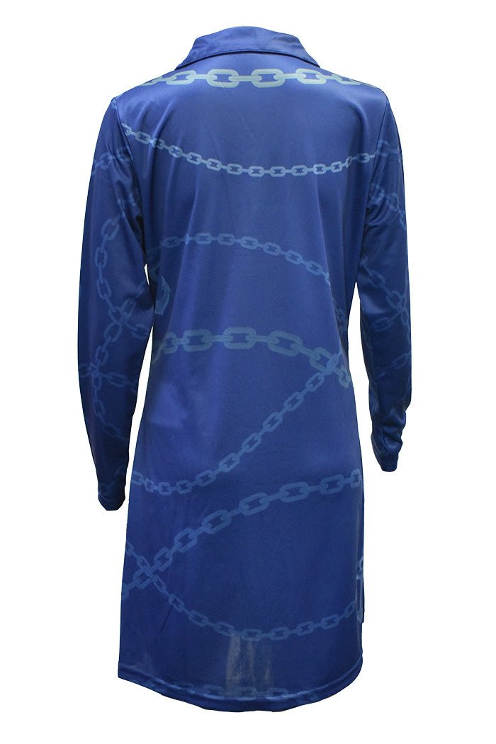 DUNE UPF 50+ SHORT SLEEVE DRESS, HEATHERED JACARANDA BLUE