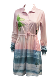 Ladies Sun Safe Outdoor Button up Dress - Tropical Bliss - Made of Recycled Fabric