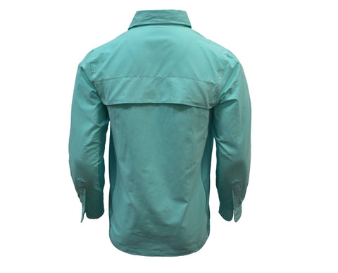Adult Cotton Ringers Work Shirts - Bright Aqua - Design Works Apparel - Create Your Vibe Outdoors sun protection