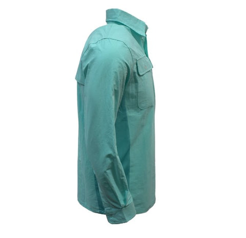 Adult Cotton Ringers Work Shirts - Bright Aqua - Design Works Apparel - Create Your Vibe Outdoors sun protection