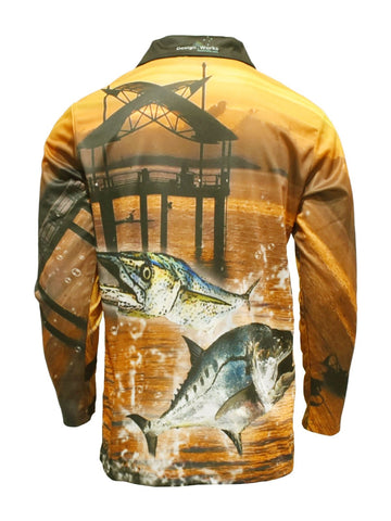 Adult Long Sleeve - Fishing Jetty Plus Size - Design Works Apparel - Create Your Vibe Outdoors sun protection