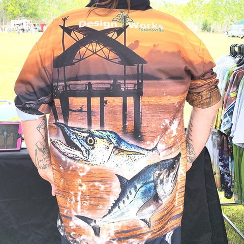 Adult Long Sleeve - Fishing Jetty Plus Size - Design Works Apparel - Create Your Vibe Outdoors sun protection