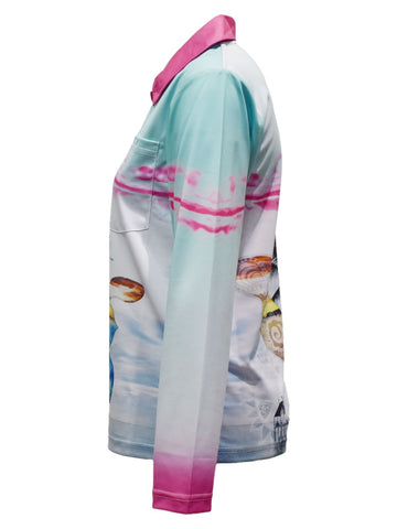 Adult Long Sleeve Fishing Shirt - Pink Jetty - Design Works Apparel - Create Your Vibe Outdoors sun protection