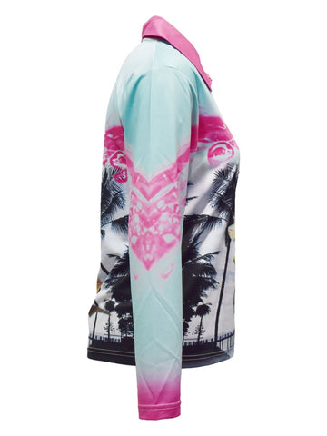 Adult Long Sleeve Fishing Shirt - Pink Jetty - Design Works Apparel - Create Your Vibe Outdoors sun protection