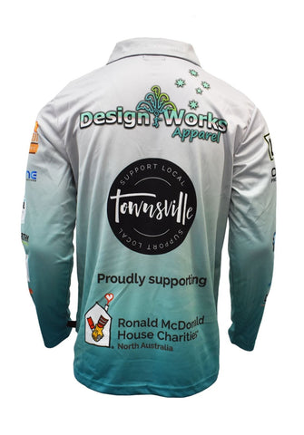 Adult Long Sleeve Fishing Shirt - Support Local Townsville - Design Works Apparel - Create Your Vibe Outdoors sun protection