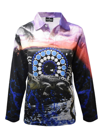Adult Long Sleeve Fishing Shirts - Mackerel Sky - Design Works Apparel - Create Your Vibe Outdoors sun protection