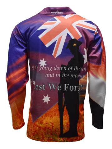Adult Long Sleeve - Remembrance Anzac Plus Size - Design Works Apparel - Create Your Vibe Outdoors sun protection