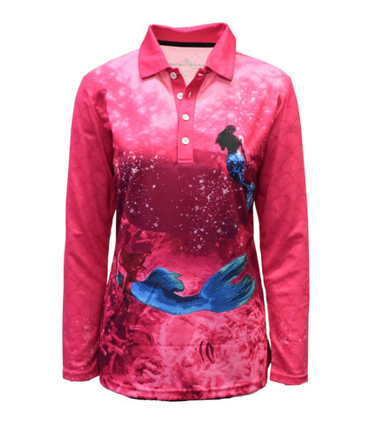 Adult Long Sleeve Sun Safe Shirts - Mermaids - Design Works Apparel - Create Your Vibe Outdoors sun protection
