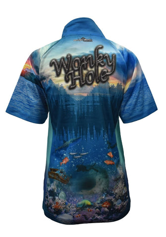 Adult Short Sleeve Fishing Shirt - Wonky Hole - Design Works Apparel - Create Your Vibe Outdoors sun protection