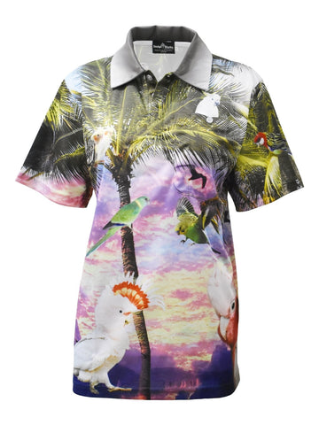 Adult Short Sleeve Gardening Tropical Fishing Shirt - Parrots - Design Works Apparel - Create Your Outdoors sun protection