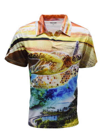 Adult Short Sleeve Tropical Shirts - Big Turtle - Design Works Apparel - Create Your Vibe Outdoors sun protection