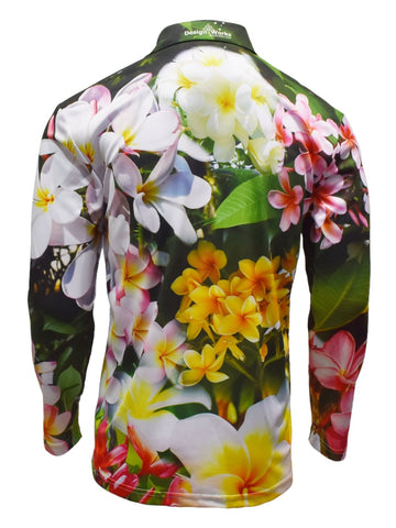Adult Sun Long Sleeve Tropical Shirts - Frangipani - Design Works Apparel - Create Your Vibe Outdoors sun protection