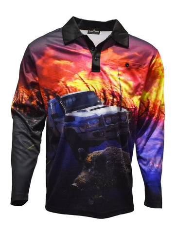 Adult Sun Safe Long Sleeve Shirt - Cane Boar Plus Size - Design Works Apparel - Create Your Vibe Outdoors sun protection