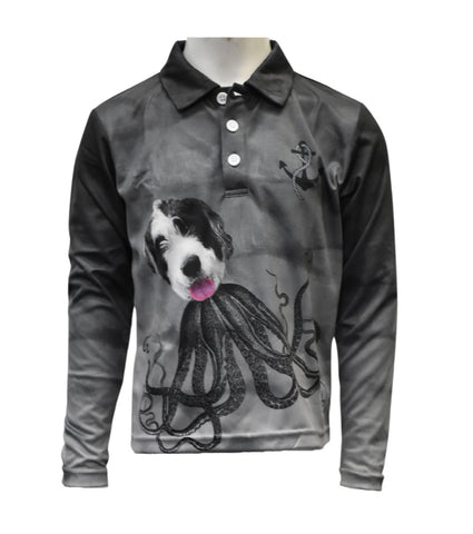 Kids Long Sleeve Sun Safe Shirts - Salty Dog - Design Works Apparel - Create Your Vibe Outdoors sun protection