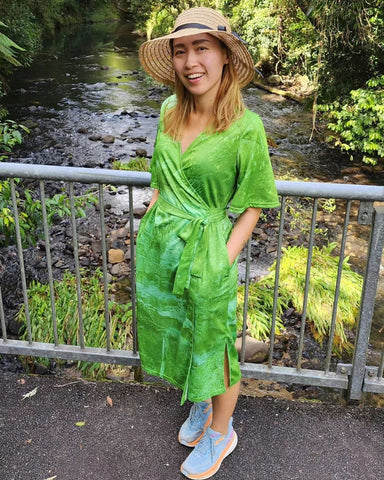 Ladies Sun Safe Outdoor Wrap Dress - Rainforest - Made of Recycled fabric - Design Works Apparel