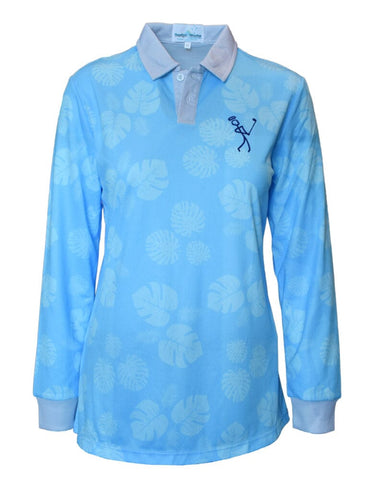 Sun Protective Long Sleeve Ladies Golf Shirts - Tropical Golfer - Design Works Apparel