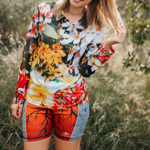 UV Protective Short Leggings/ Bike Shorts/ Skins - Channel Country - Design Works Apparel