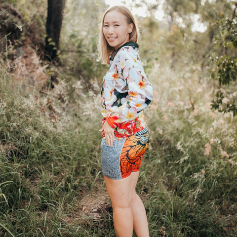 UV Protective Short Leggings/ Bike Shorts/ Skins - Channel Country - Design Works Apparel