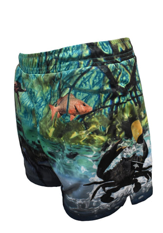 Women's Fishing Shorts - Grab Ya Crab - Design Works Apparel - Create Your Vibe Outdoors sun protection