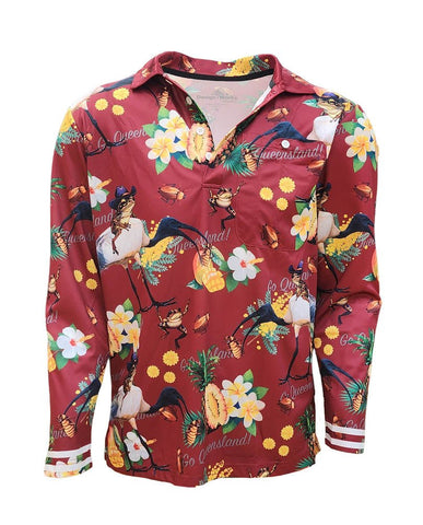 Adult Long Sleeve Fishing Shirt - Maroons - Design Works Apparel sun protection