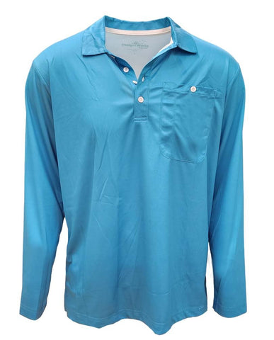 Adult Long Sleeve Fishing Shirt - Teal Blue - Design Works Apparel sun protection