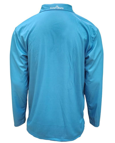 Adult Long Sleeve Fishing Shirt - Teal Blue - Design Works Apparel sun protection