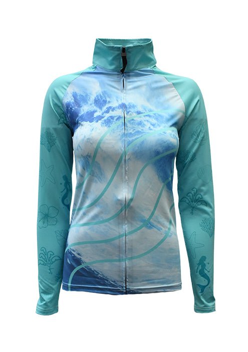 Instructor Rashie Designs Adult Long Sleeve Rashie - Aqua Waves - Design Works Apparel – Design ...