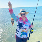 Load image into Gallery viewer, Adult Long Sleeve Sun Safe Fishing Shirt - Pink Jetty - Design Works Apparel - Create Your Vibe Outdoors sun protection