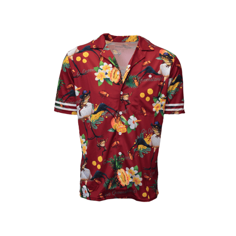 Adult Short Sleeve Button Up QLD Supporter Shirt - Go The Maroons - Design Works Apparel - Create Your Vibe Outdoors sun protection