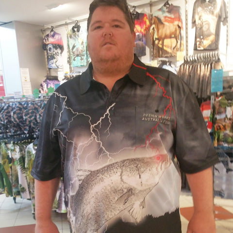 Adult Short Sleeve Fishing Shirt - Barra Hunter - Design Works Apparel - Create Your Vibe Outdoors sun protection