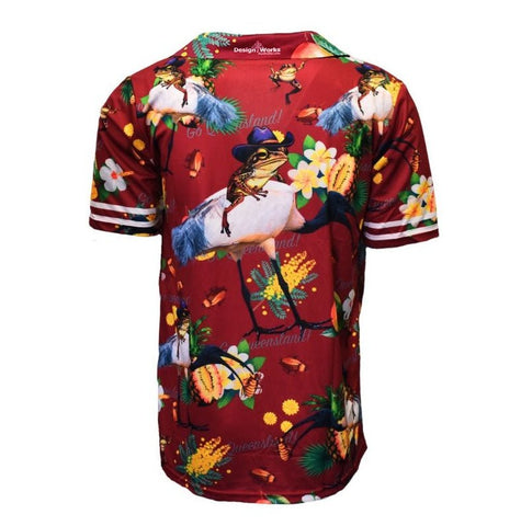 Adult Short Sleeve Full Button Up Shirt - Maroons - Design Works Apparel sun protection