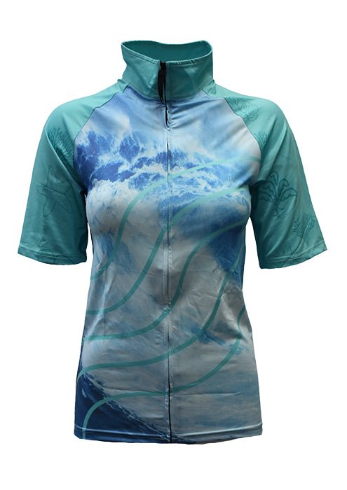 Instructor Rashie Designs Adult S/S Rashie - Aqua Waves - Design Works Apparel